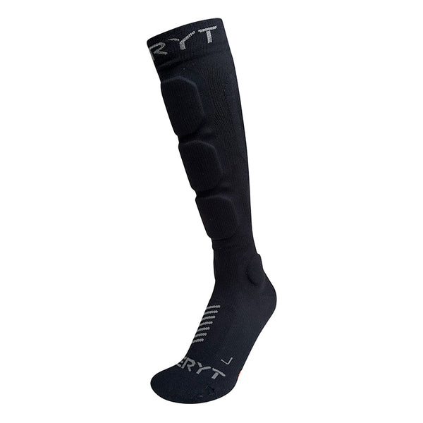 Chaussettes De Protection VTT Seryt Shelter Antibacterien Pour Cheville Et Tibia Noir - Gris 38-42 - Hauteur 21 cm (Pair