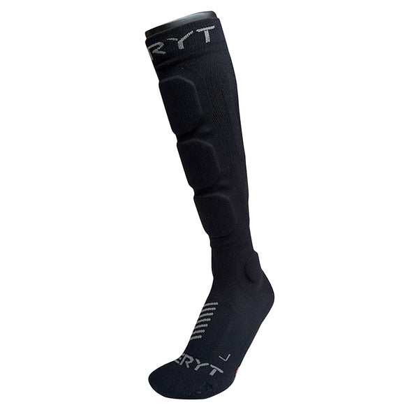 Chaussettes De Protection VTT Seryt Shelter Antibacterien Pour Cheville Et Tibia Noir - Gris 43-47 - Hauteur 21 cm (Pair