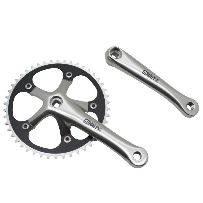 Pédalier Route Fixie 3.30 Alu Argent 165 mm Plateau 46D. (Fixie - Singlespeed) Diam. 130 mm