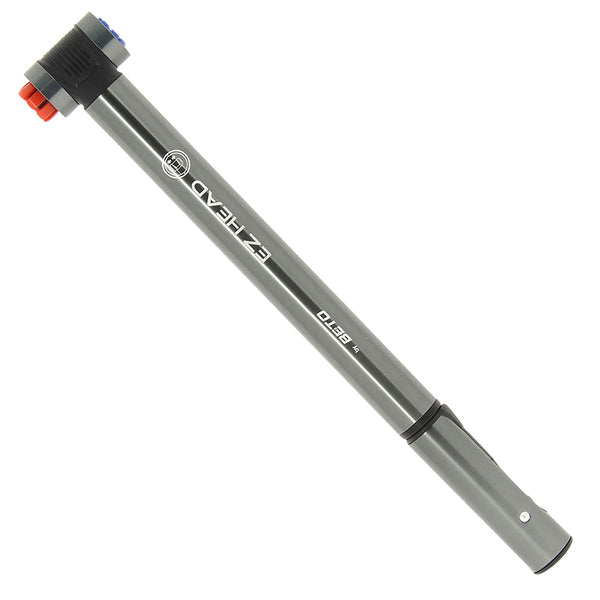 Pompe Mini Route-VTT Ez Head Pliable Alu Gris 8 Bars Double Embouts Vp-Vs Poignée En T Fixation Porte Bidon - Lg 220 mm 