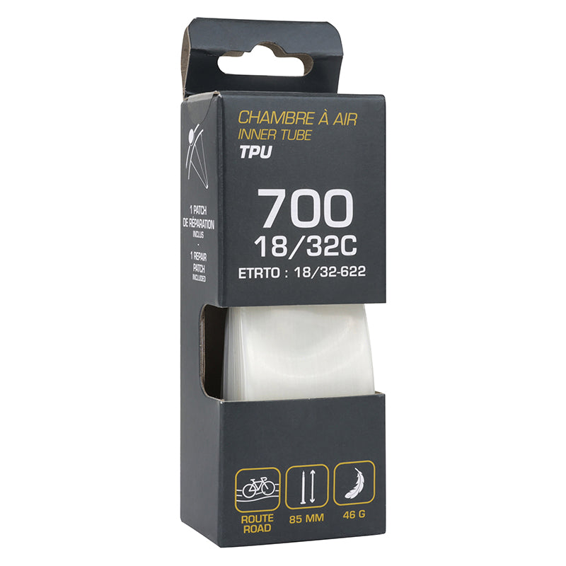 Chambre A Air Vélo 700 X 18-32 Tpu Valve Presta 85 mm