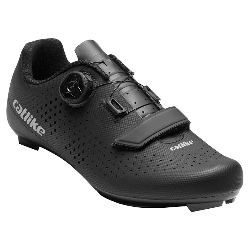 Chaussure Route Catlike Kompact'O R Noir T40 Fixation Molette Micrometrique Atop-Velcro Compatible Look-Shimano (Paire)