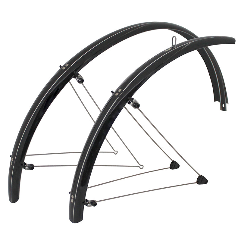 Garde Boue VTT Tringles 28" Stronglight Tour Version E 54 mm Noir Alu-Plastique (Paire) Fixation Safe Clip