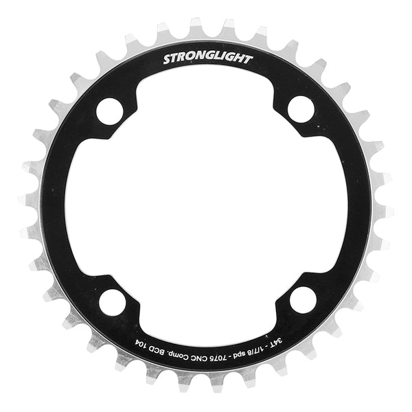 Plateau VAE-E-Bike 4 branches Ø 104 Pour Bosch - Brose - Yamaha - Bafang - Shimano -Sram Stronglight 34 dents Mono Noir