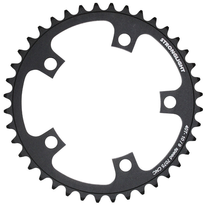 Plateau Route 5 branches Ø 110 Stronglight 40 dents Intérieur Noir Alu 7075 Type Shimano 9-10V.
