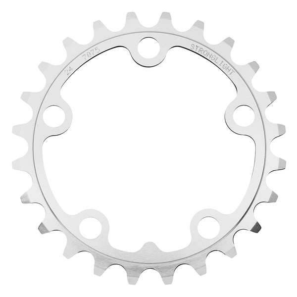 Plateau Route 5 branches Ø 74 Stronglight 24 dents Triple Argent Alu 7075 9-10V.