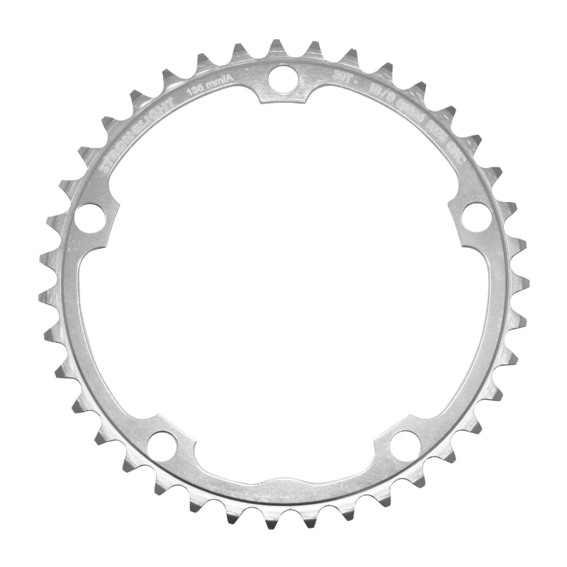Plateau Route 5 branches Ø 135 Stronglight 39 dents Intérieur Campagnolo Argent Alu 7075 (Axe Carré) 9-10V.