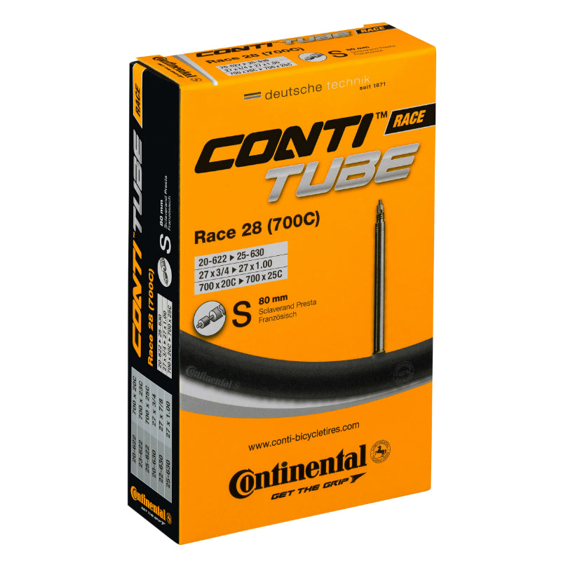Chambre A Air Vélo 700 X 20-25 Continental Valve Presta Obus Demontable 80 mm