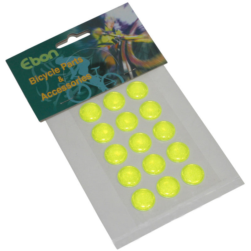 Autocollant-Sticker Reflechissant Jaune Fluo Rond Diam 16 mm (Kit 15 Pieces)