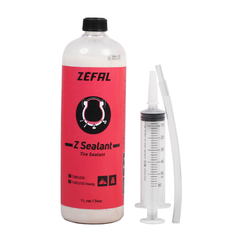 Preventif Anti-Crevaison Zefal Z-Sealant Tubeless-Tubetype (1L) Avec Seringue 60Ml