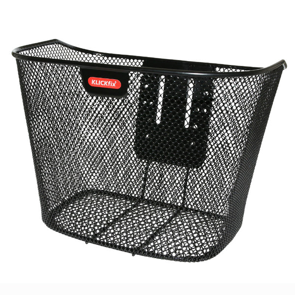 Panier Avant Acier Nid Abeille Klickfix 16L Noir Avec Platine Fixe (35X26X25 cm)