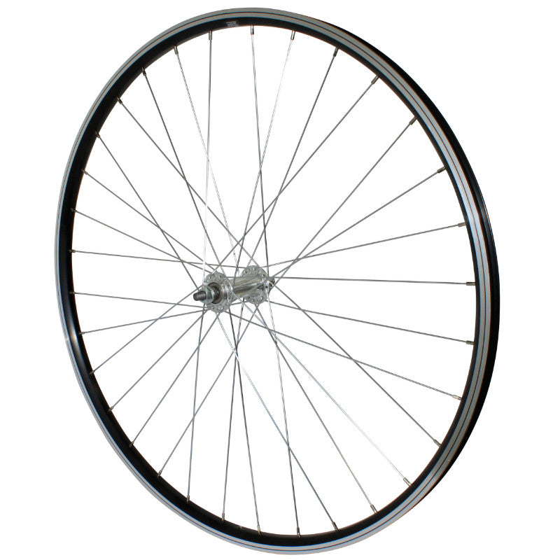Roue VTC Patin 700 X 35 - 28" P2R Avant Alu Noir Double Paroi Moyeu Alu Axe Plein