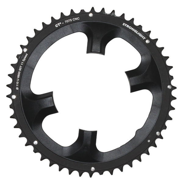 Plateau Route 4 branches Ø 110 Pour Shimano Ultegra 6800 Stronglight 50 dents Extérieur Noir Ct2 11V.