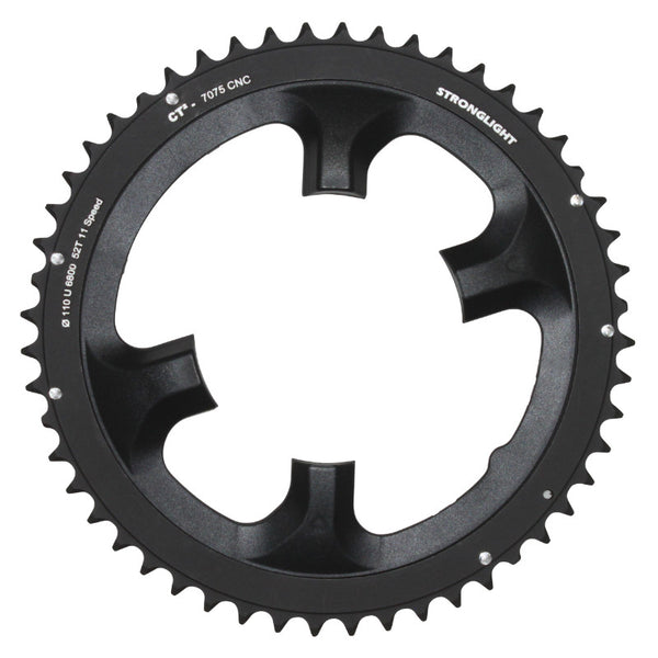 Plateau Route 4 branches Ø 110 Pour Shimano Ultegra 6800 Stronglight 52 dents Extérieur Noir Ct2 11V.