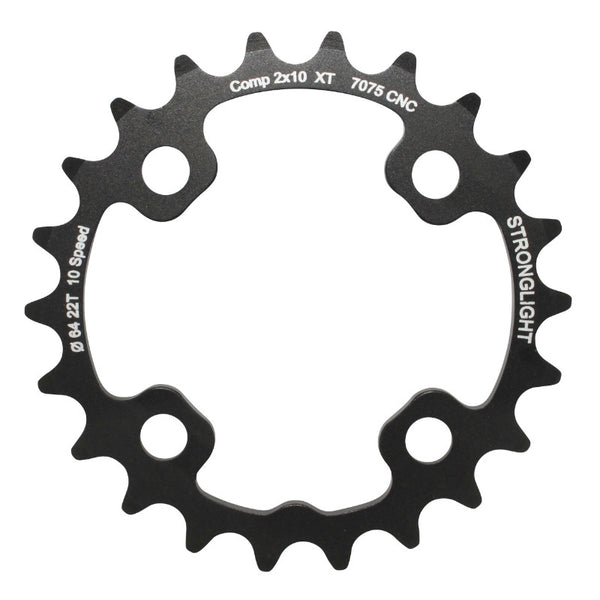 Plateau VTT 4 branches Ø 64 Pour Shimano Xt M785 Stronglight Double 22 dents Intérieur Noir (Pour Extérieur 36 dents) No