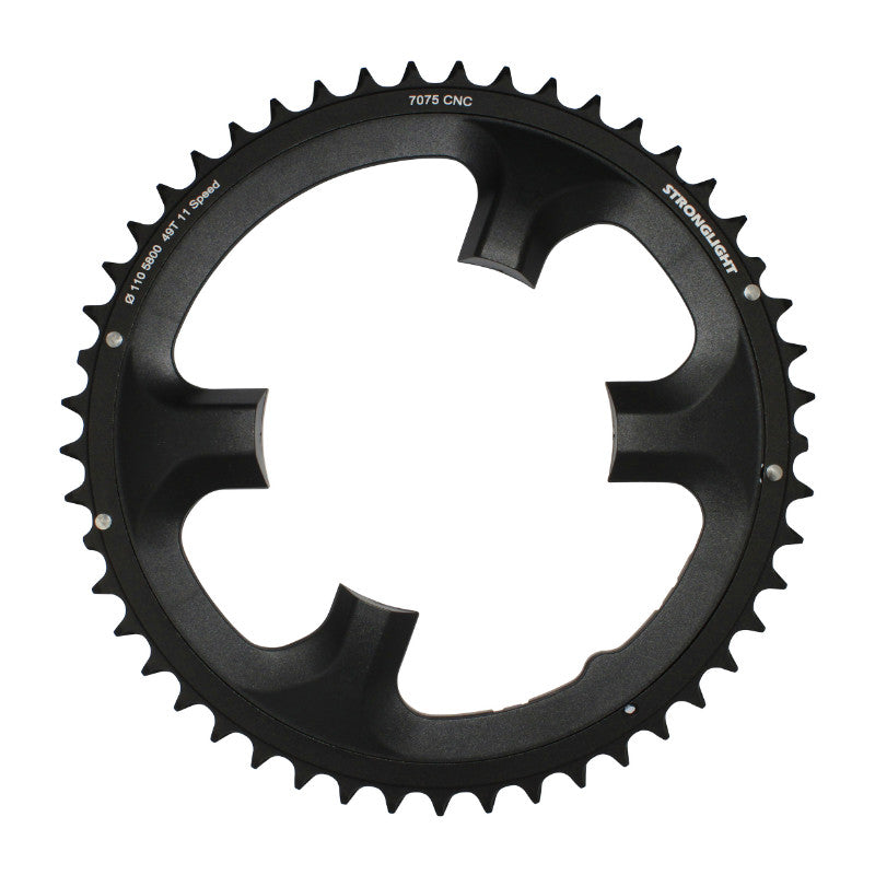 Plateau Route 4 branches Ø 110 Pour Shimano 105 5800 Stronglight 49 dents Extérieur Noir 11V.