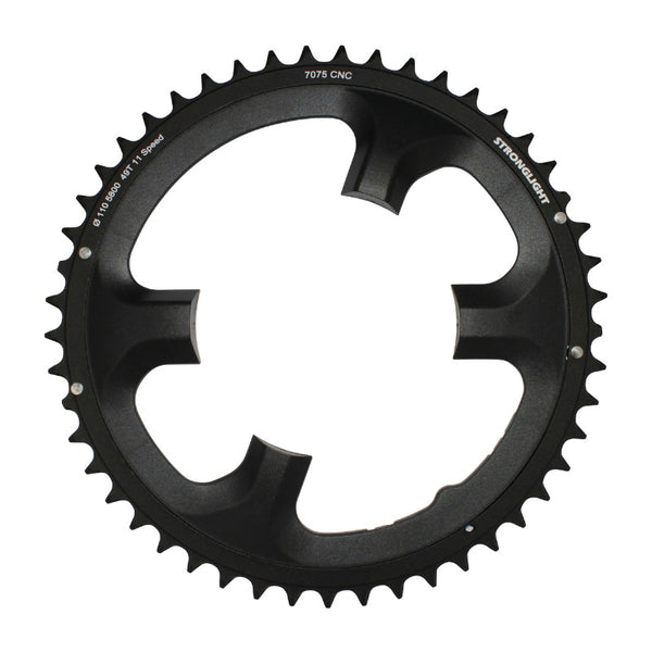 Plateau Route 4 branches Ø 110 Pour Shimano 105 5800 Stronglight 49 dents Extérieur Noir 11V.