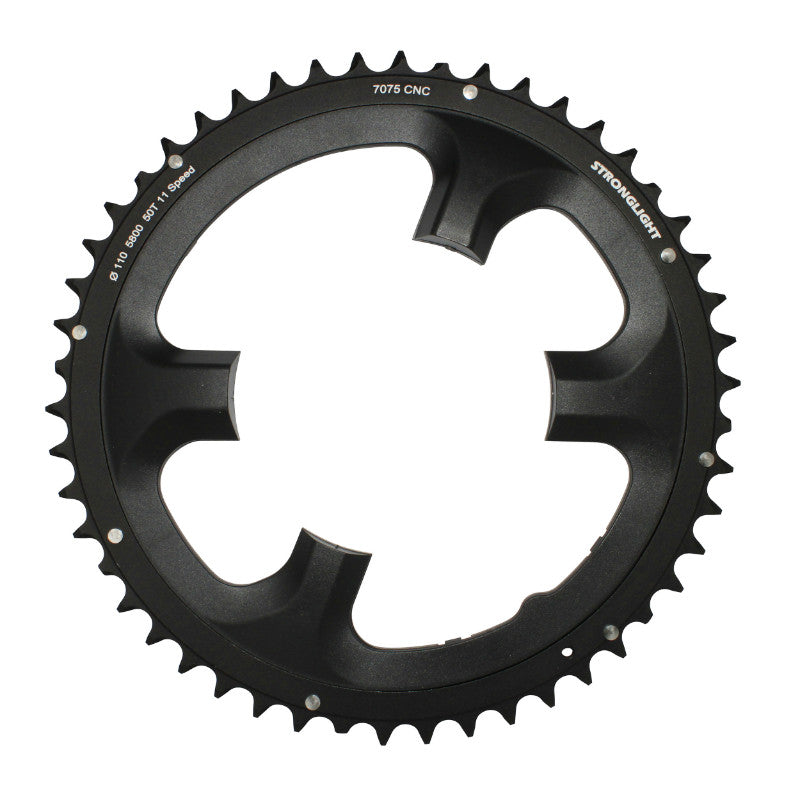 Plateau Route 4 branches Ø 110 Pour Shimano 105 5800 Stronglight 50 dents Extérieur Noir 11V.