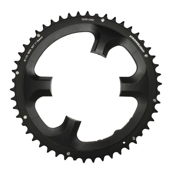 Plateau Route 4 branches Ø 110 Pour Shimano 105 5800 Stronglight 50 dents Extérieur Noir 11V.