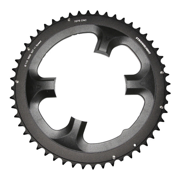Plateau Route 4 branches Ø 110 Pour Shimano 105 5800 Stronglight 52 dents Extérieur Noir 11V.