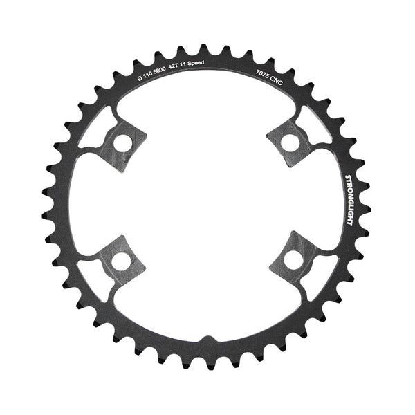 Plateau Route 4 branches Ø 110 Pour Shimano 105 5800 Stronglight 42 dents Intérieur Noir Compatible Ultegra 6800 - Dura-