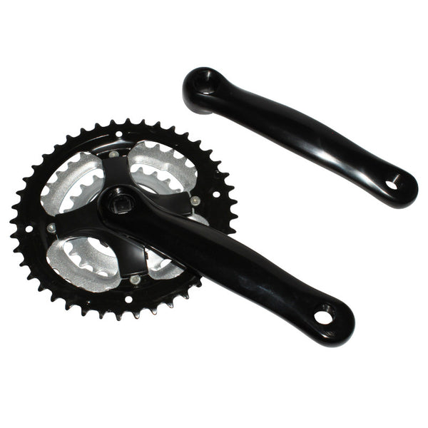 Pédalier VTT P2R 7-8V. Alu Noir 170 mm 42-34-24 (Boîtier 118 mm)