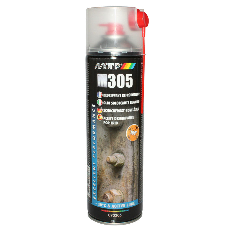 Dégrippant Refroidisseur Motip M305 (Debloque Par Baisse Soudaine De Temperature -30°C) (Aerosol 500Ml)