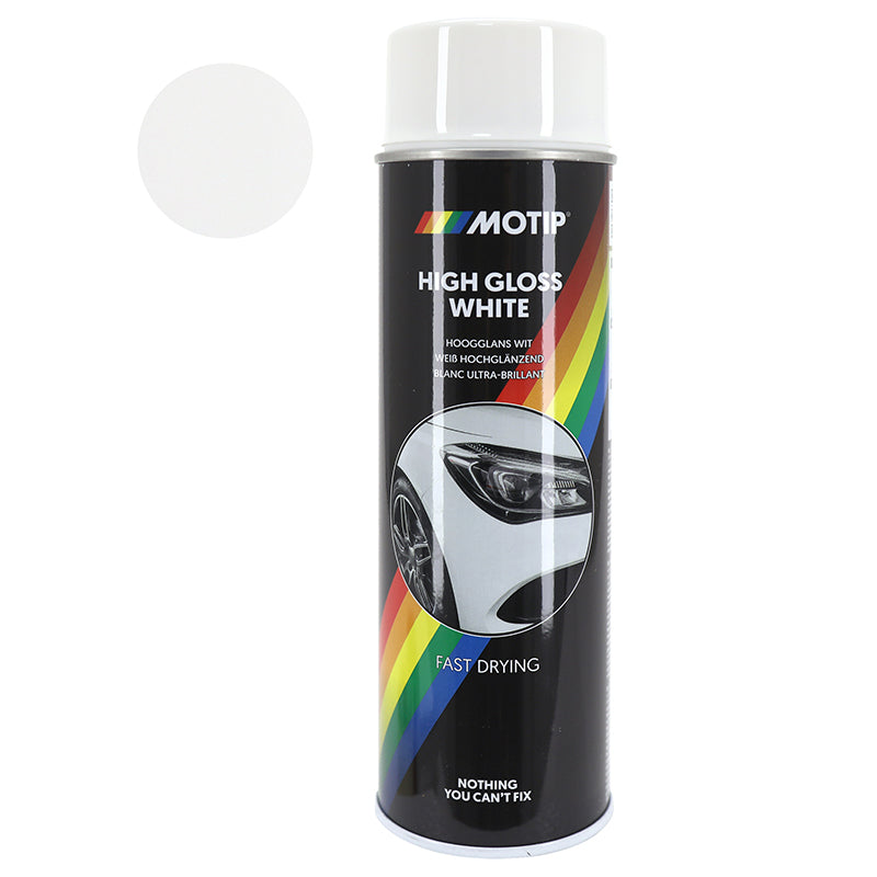 Bombe De Peinture Motip Pro Acrylique Brillant Blanc Aerosol 500 Ml (04004)