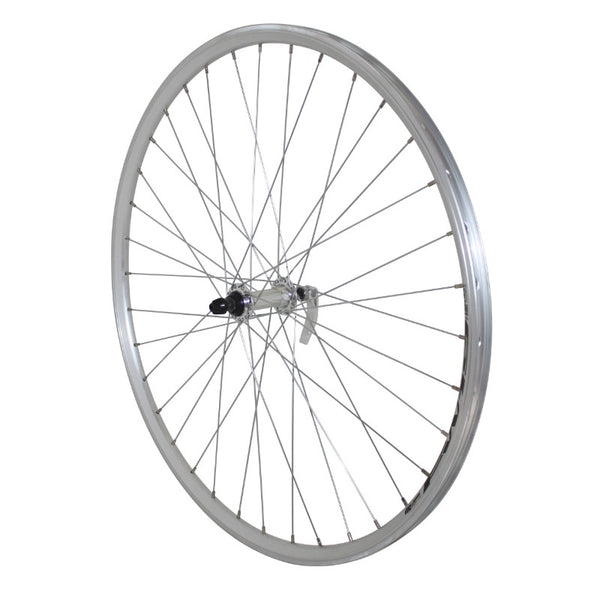 Roue VTC Patin Blocage 700 X 35 - 28" Er10 Argent Avant Moyeu Alu 36 Rayons Jante 19C