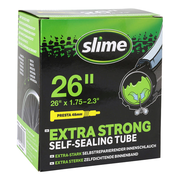 Chambre A Air Vélo 26 X 1.75-2.10 Slime Valve Presta Obus Demontable Avec Liquide Anti-Crevaison