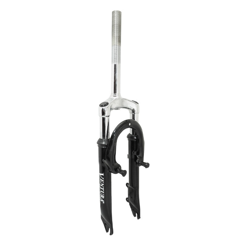 Fourche VTT 20 " M-W A Suspension Disque + V-Brake Acier Ressort-Elastomere Noir Deb. 50 mm Pivot (220-130 mm) Filete 1"