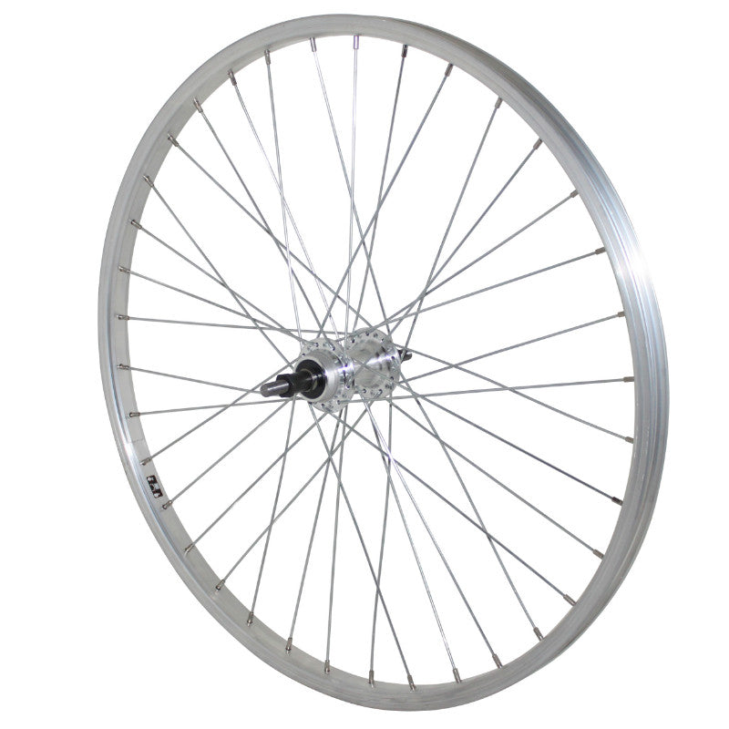 Roue VTT Patin 24" Alu Arrière Moyeu Alu Axe Plein Roue Libre 7-6V (Vendu Avec Écrou 10X100) Jante 21C