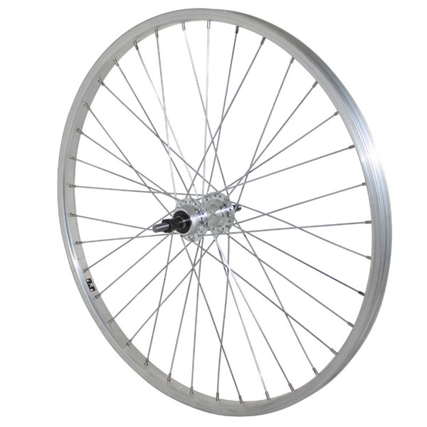 Roue VTT Patin 24" Alu Arrière Moyeu Alu Axe Plein Roue Libre 7-6V (Vendu Avec Écrou 10X100) Jante 21C