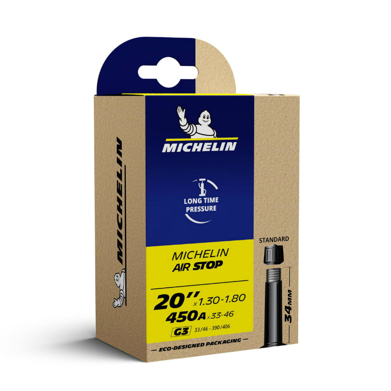 Chambre A Air Vélo 20 X 1.30-1.80-450A Michelin G3 Valve Standard 34 mm 148G