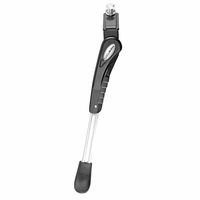Béquille Vélo Laterale Avec Plaque Newton 26-28" Renforcé Réglable Alu Noir-Argent