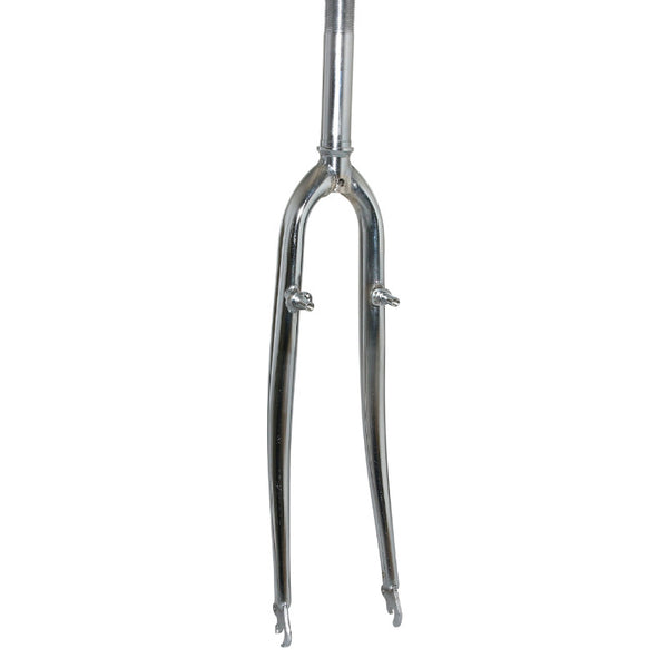 Fourche VTC 700X35 Rigide Cintree Acier Chrome Avec Tasseaux Pivot Filete (255-160 mm) 1"-22,2 Intérieur- Cone 26.4 mm