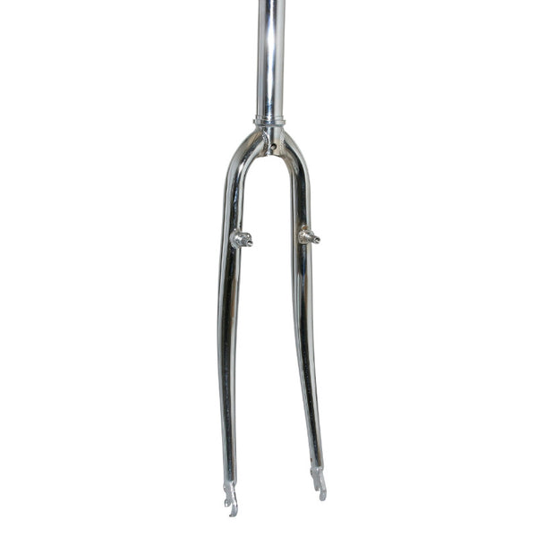 Fourche VTC 700X35 Rigide Cintree Acier Chrome Avec Tasseaux Pivot Lisse 1''1-8-28,6 Extérieur 300 mm
