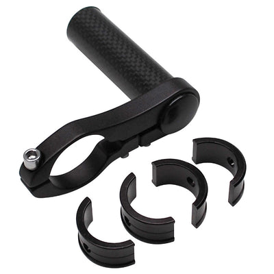 Support Compteur Et Éclairage Alu-Carbone Fixation Cintre 25,8-31,8 mm (Largeur 70 mm Et Diamètre 25 mm)