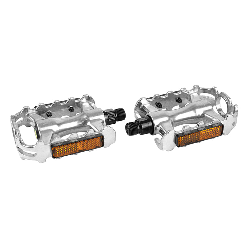 Pédale Route Newton 500 Argent Alu D9-16 105X79 mm 368G (Paire Sur Carte)