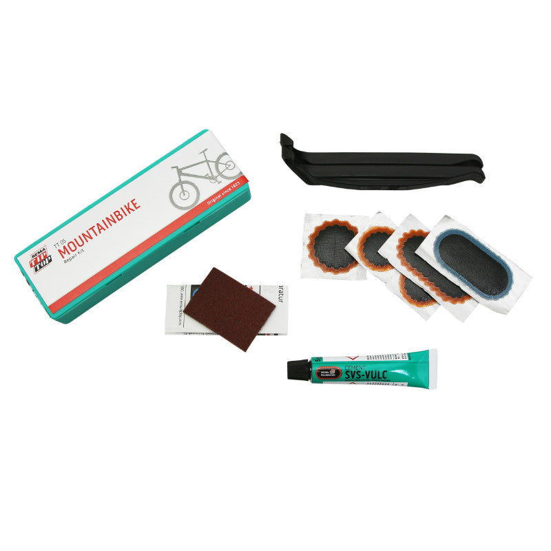 Kit Réparation Chambre A Air Tip Top Tt05 VTT Avec Outils- Boite (2 Patchs F0 15 mm + 1 F1 25 mm + 1 F2 45X15 mm+ 1 F2 B