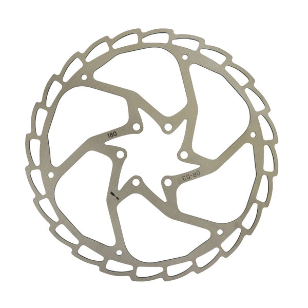 Disque De Frein VTT 6 Trous Newton Brakco Compatible Shimano Et Autres 180 mm Argent + 6 Vis
