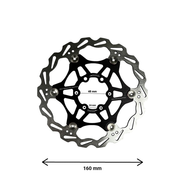 Disque de frein flottant 160mm entraxe 48mm (2 couleurs) - Generic - Vélo Shop Obernai