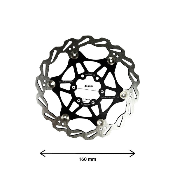Disque de frein flottant 160mm entraxe 44mm (2 couleurs) - Generic - Vélo Shop Obernai