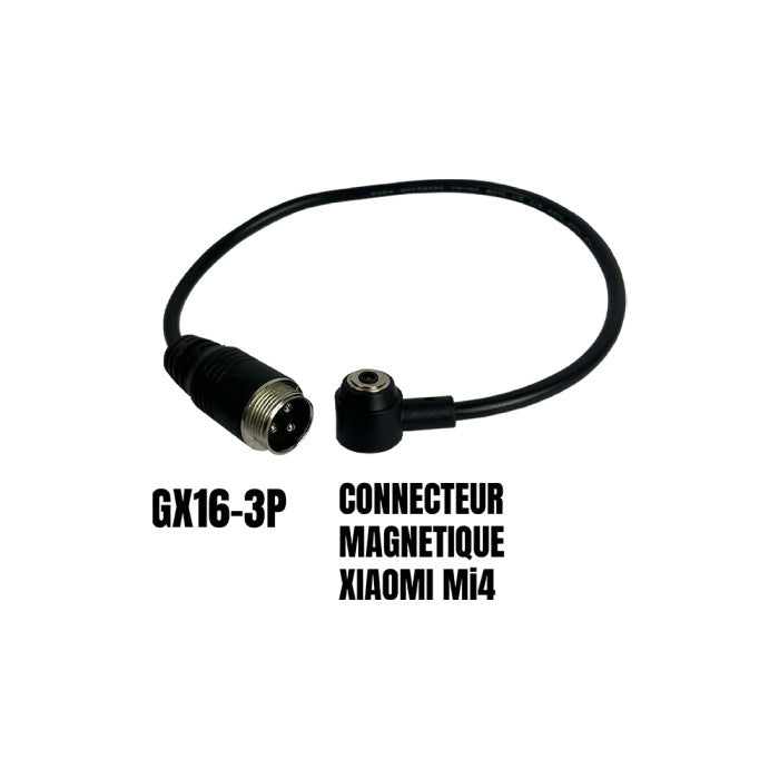 Adaptateur GX16-3 pins male vers connecteur magnetique Xiaomi Mi4 - vue 5