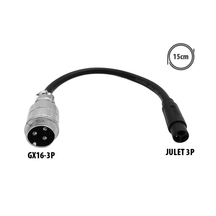 Adaptateur GX16-3P vers Julet 3P - vue 3