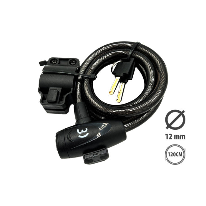 Antivol diam 12 long 1m20 clés + support - vue 4