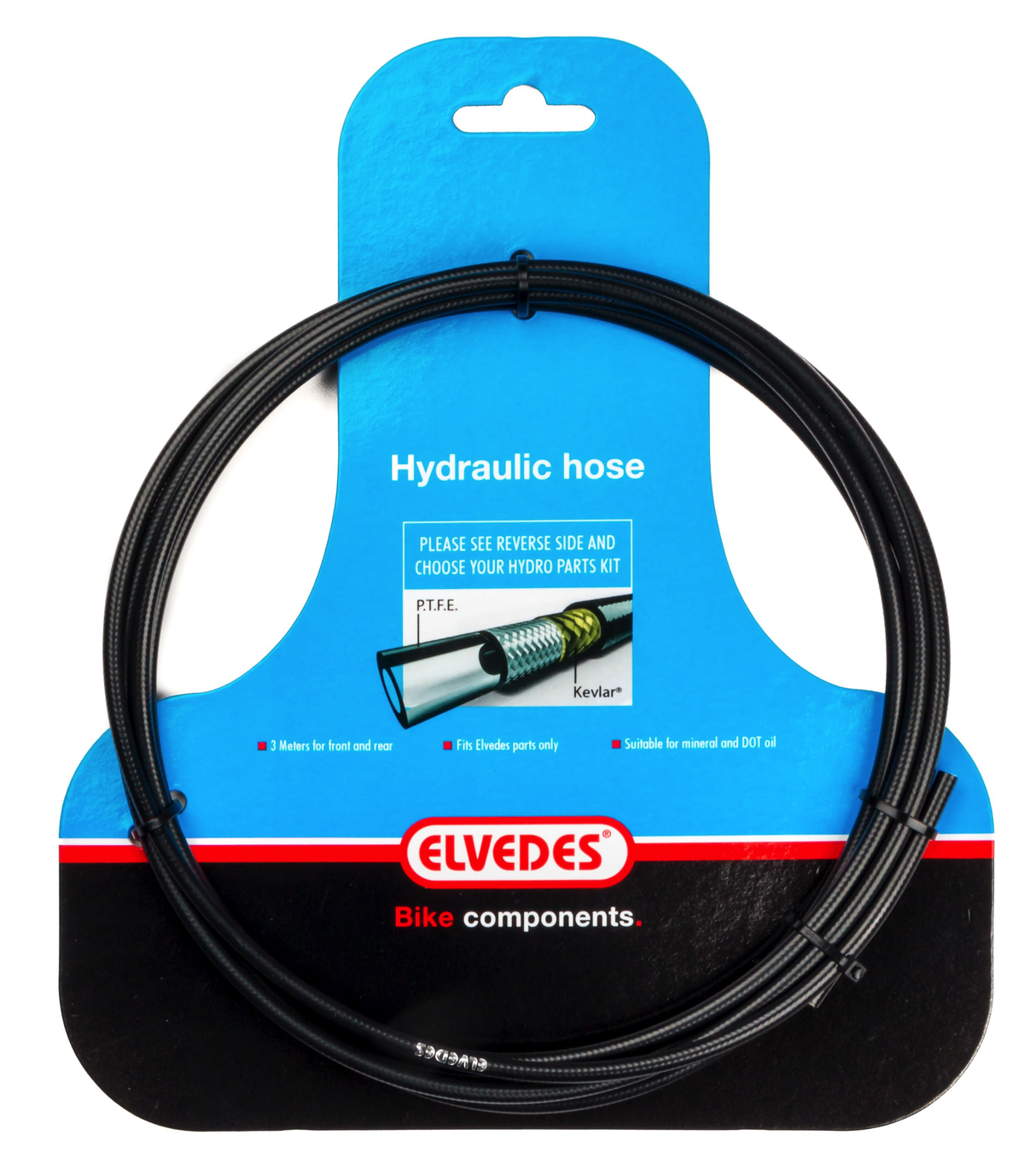 3m durite noir Elvedes pour huile Mineral et DOT, Kevlar et PTFE