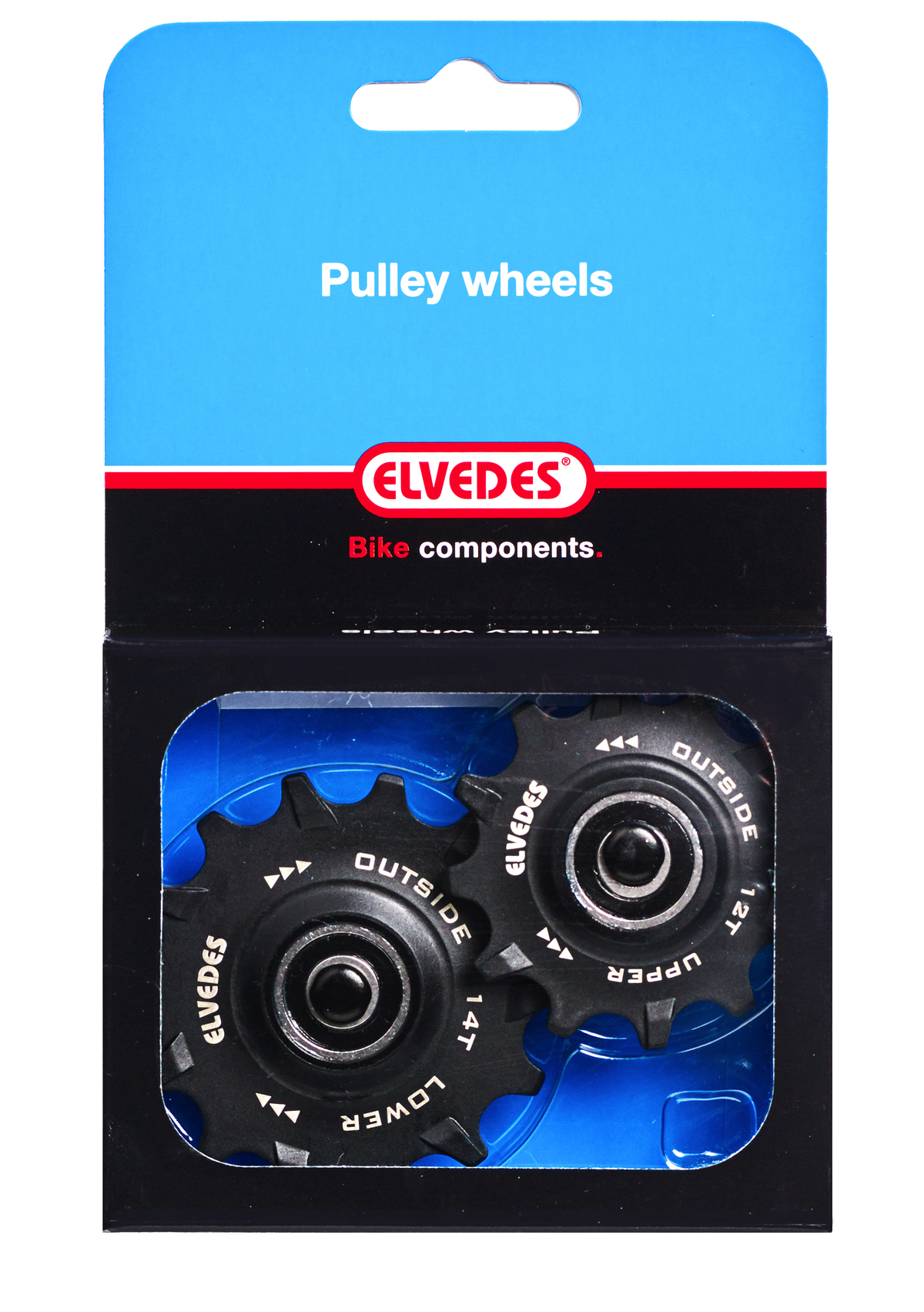 Galets de dérailleur 1 x 12 + 1 x 14 dents roulements annulaires Elvedes Narrow W