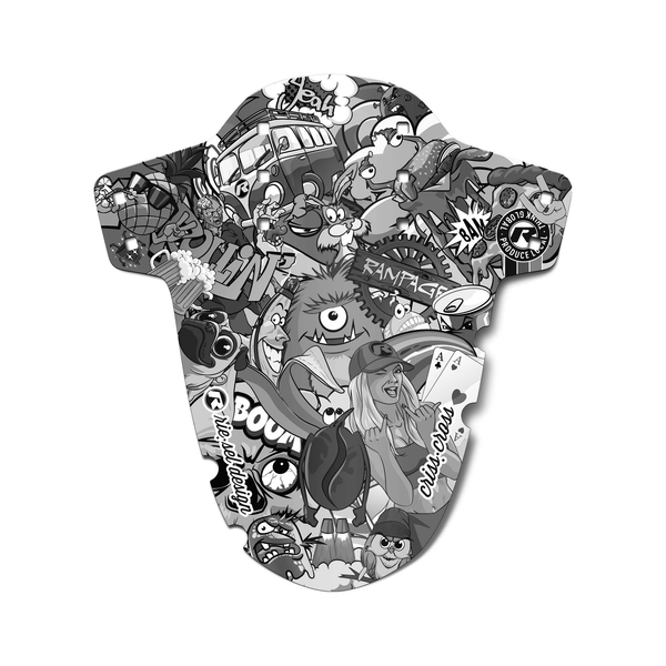 Garde-boue avant Riesel Design CRISS:CROSS stickerbomb eyecatcher ultra black