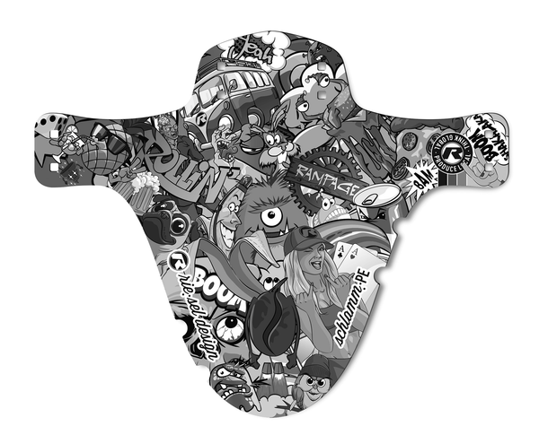 Garde-boue avant Riesel Design SCHLAMM:PE stickerbomb eyecatcher ultra black